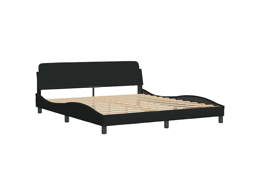 Cadre de lit sans matelas Hvar noir 180x200 cm tissu
