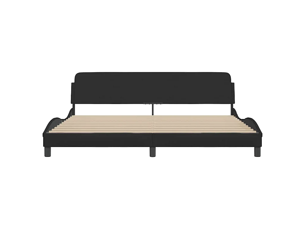 Cadre de lit Dover noir 200x200 cm tissu