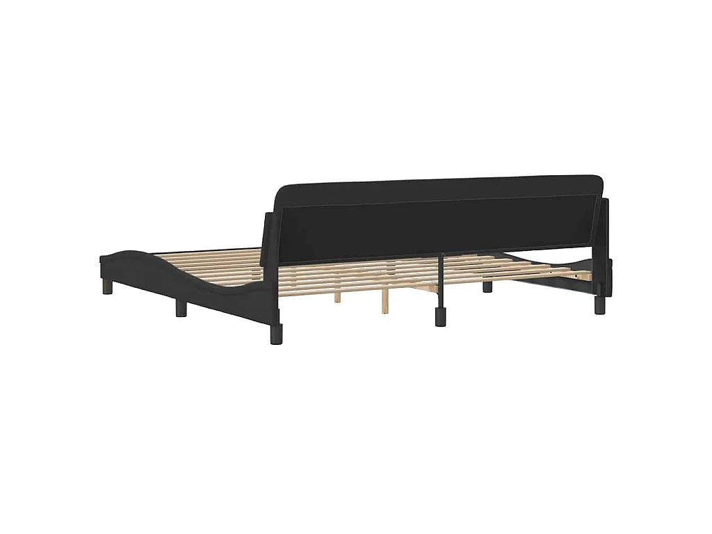 Cadre de lit Dover noir 200x200 cm tissu