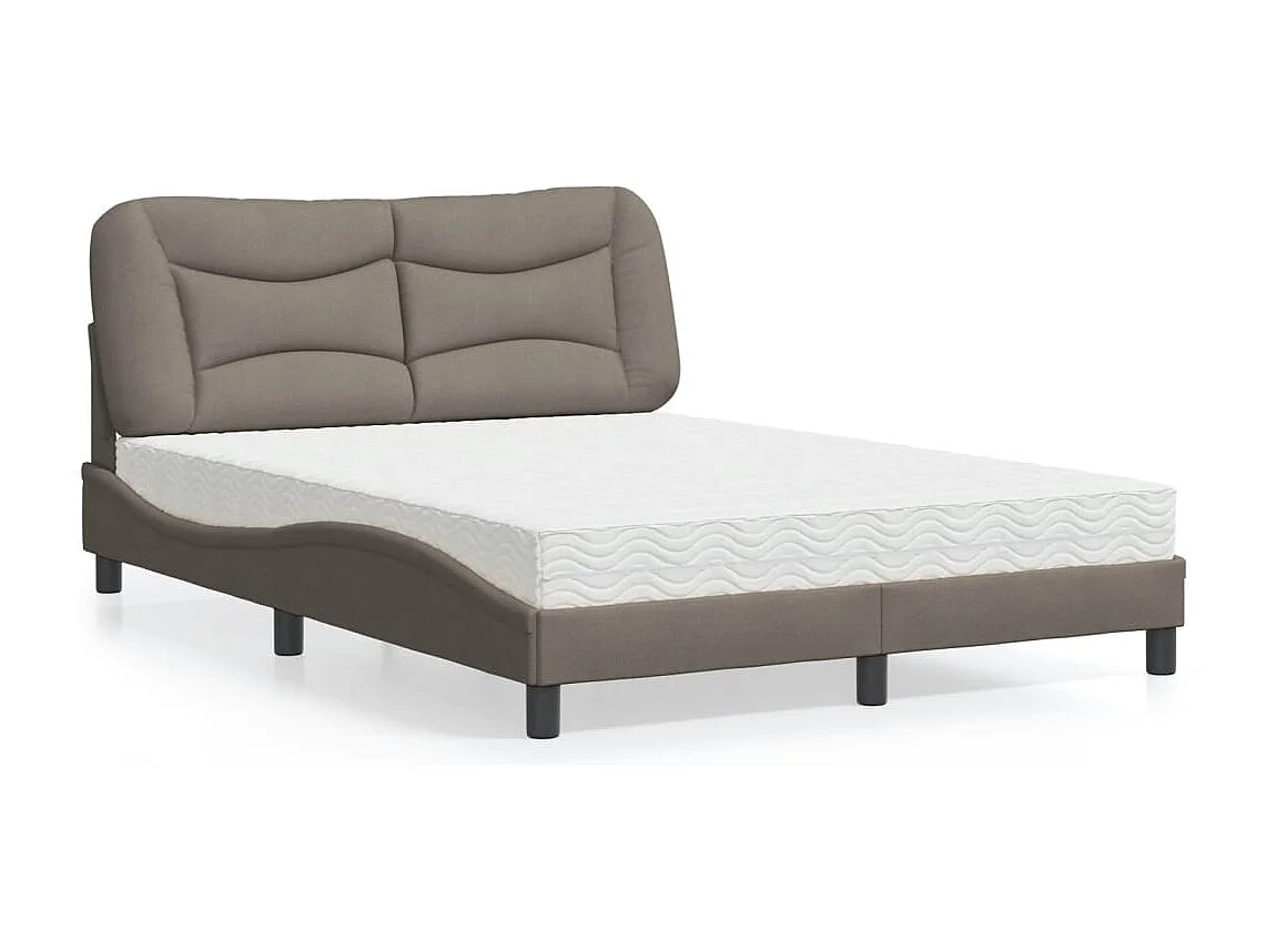 Bed met matras "Hvar" stof taupe 120x200 cm