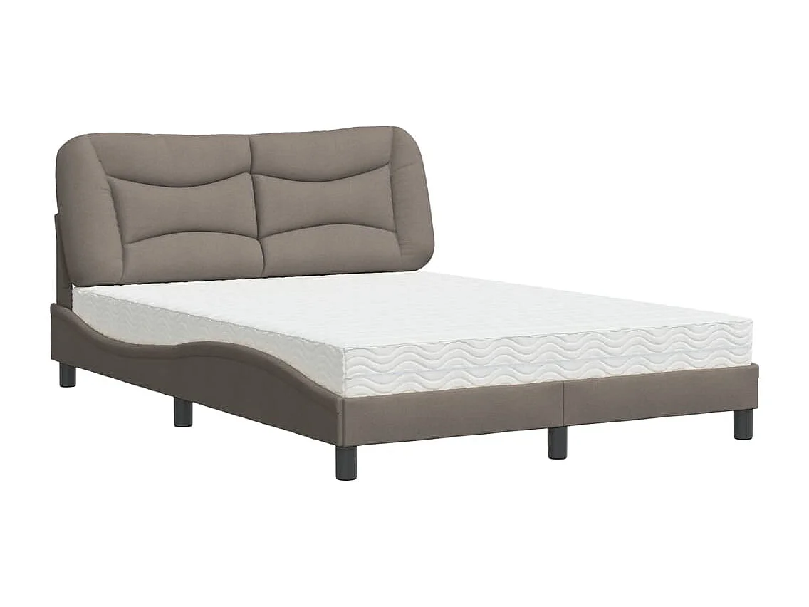 Bett mit Matratze "Hvar" Taupe 120x200 cm Stoff