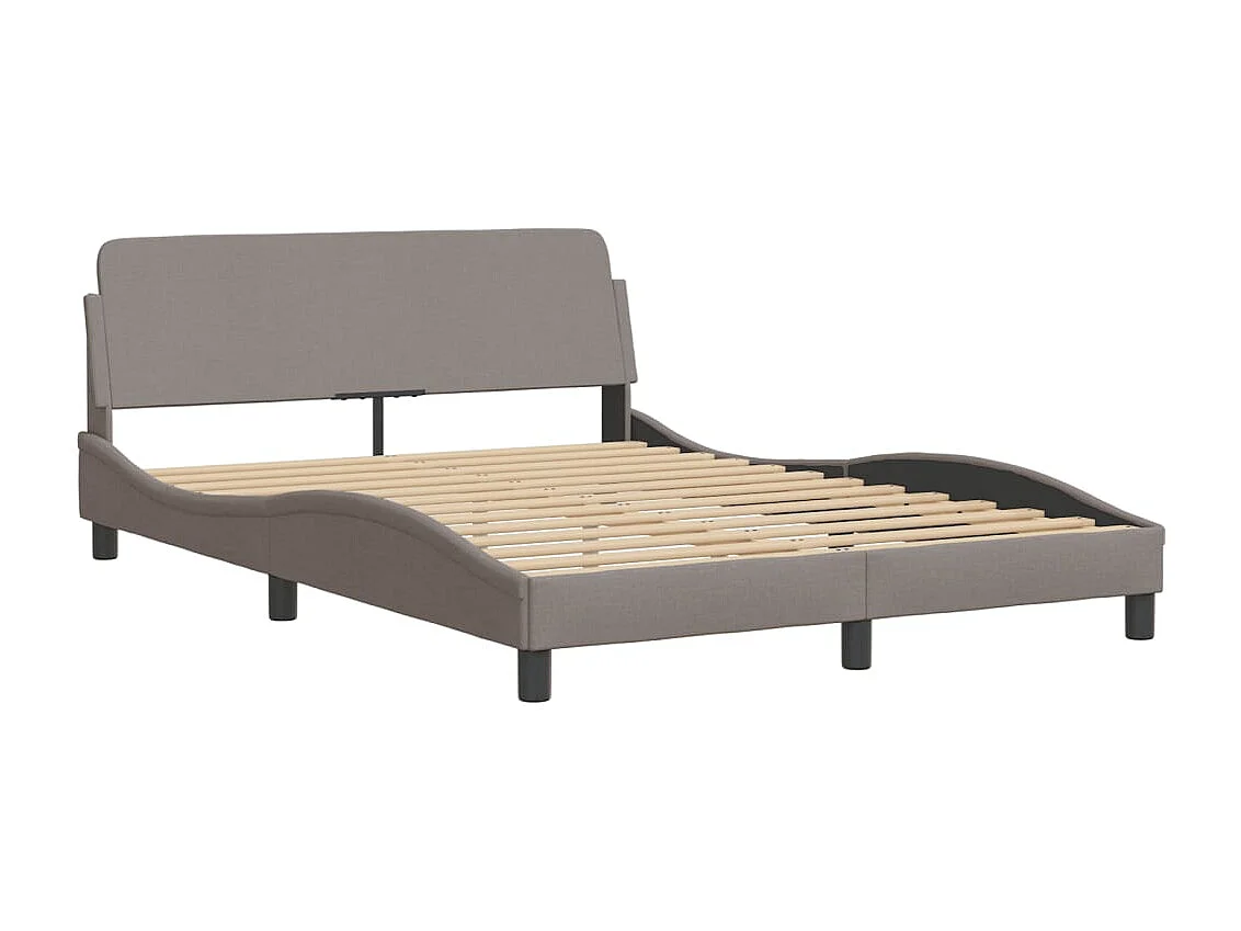 Bett mit Matratze "Hvar" Taupe 120x200 cm Stoff