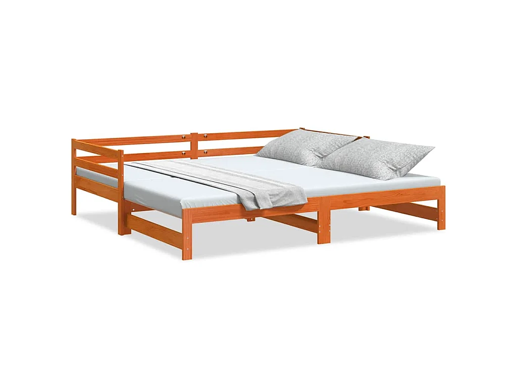Lit de jour et lit gigogne sans matelas 80x200 cm bois massif