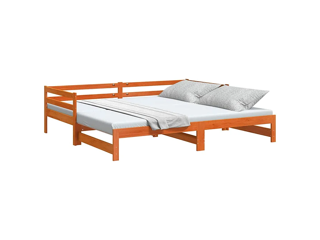Lit de jour et lit gigogne sans matelas 80x200 cm bois massif