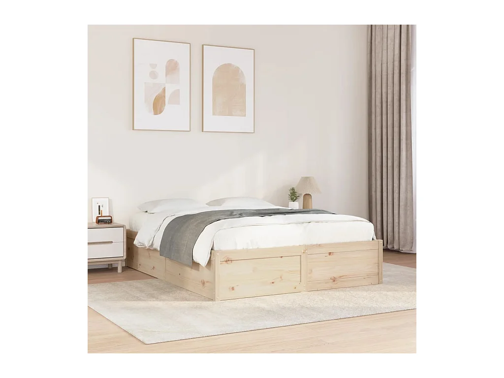 Cadre de lit sans matelas 140x190 cm bois de pin massif