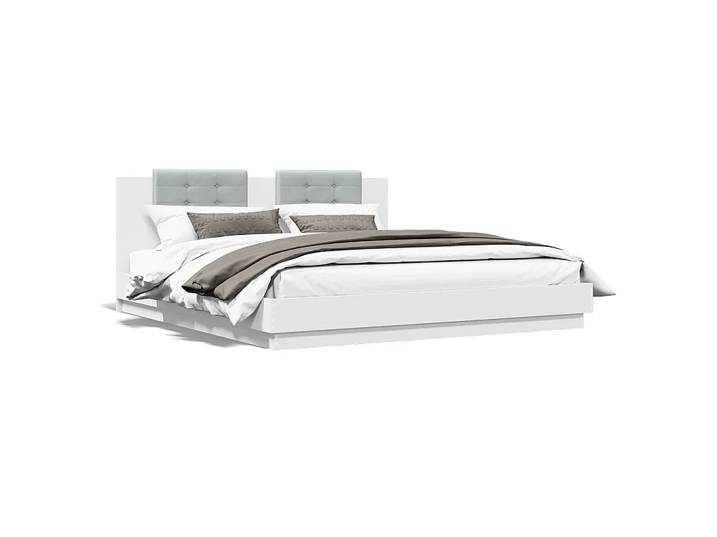 Cadre de lit sans matelas blanc 180x200 cm