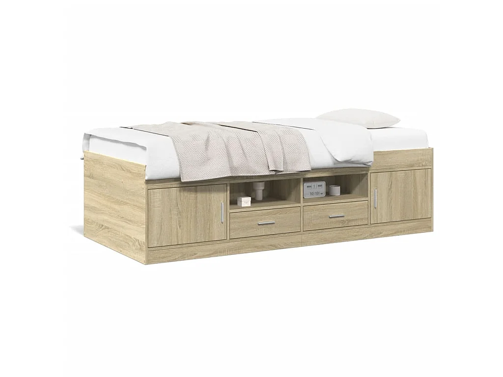 Lit de jour avec tiroirs sans matelas chêne sonoma 90x200 cm
