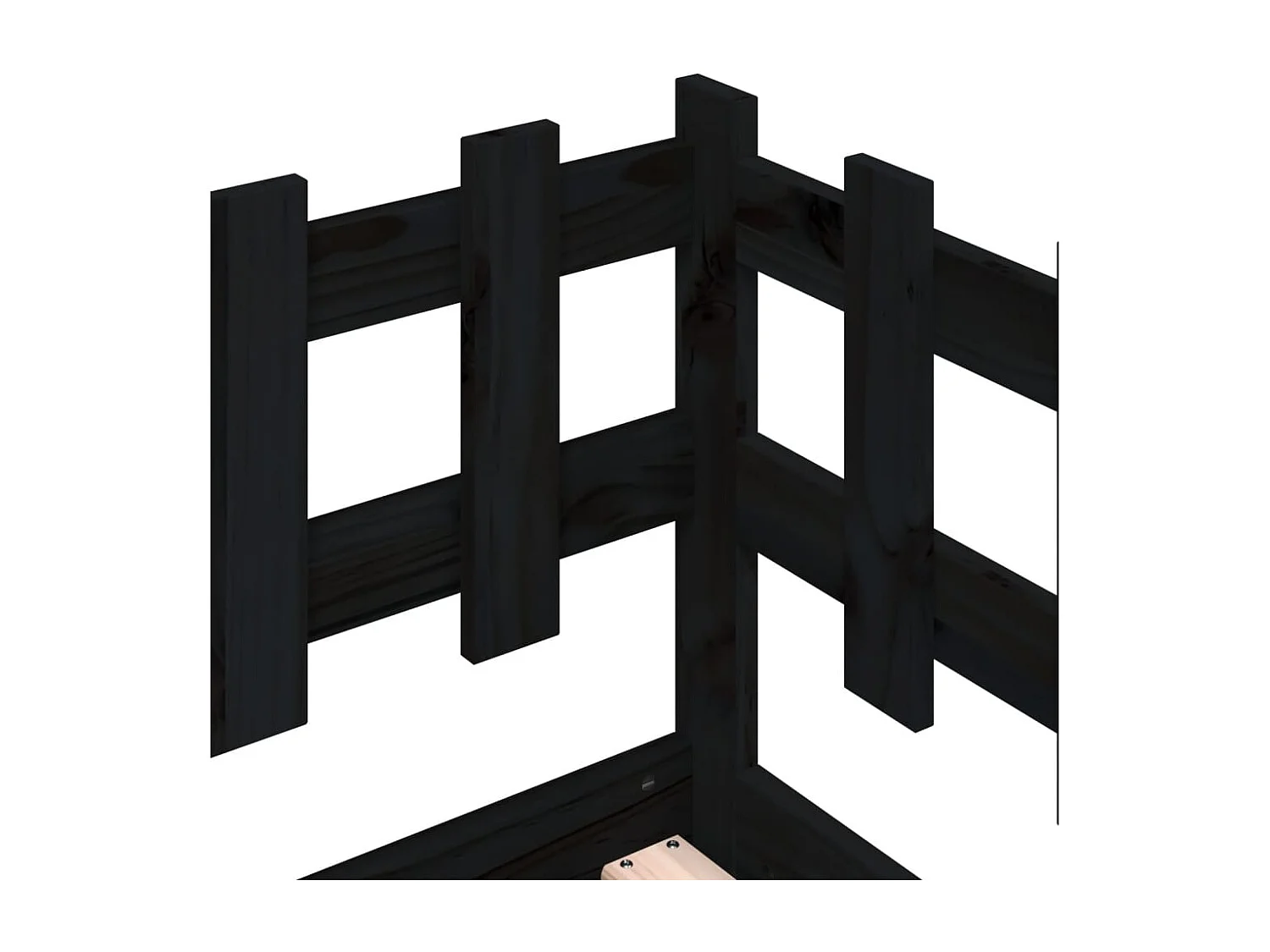 Dormeuse Nera 90x200 cm in Legno Massello di Pino