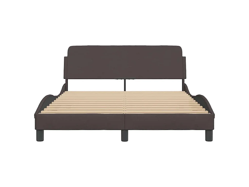 Cadre de lit Dover marron foncé 140x200 cm tissu