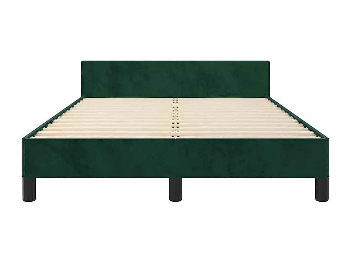 Estrutura de cama sem colchão verde escuro 120x190 cm Veludo
