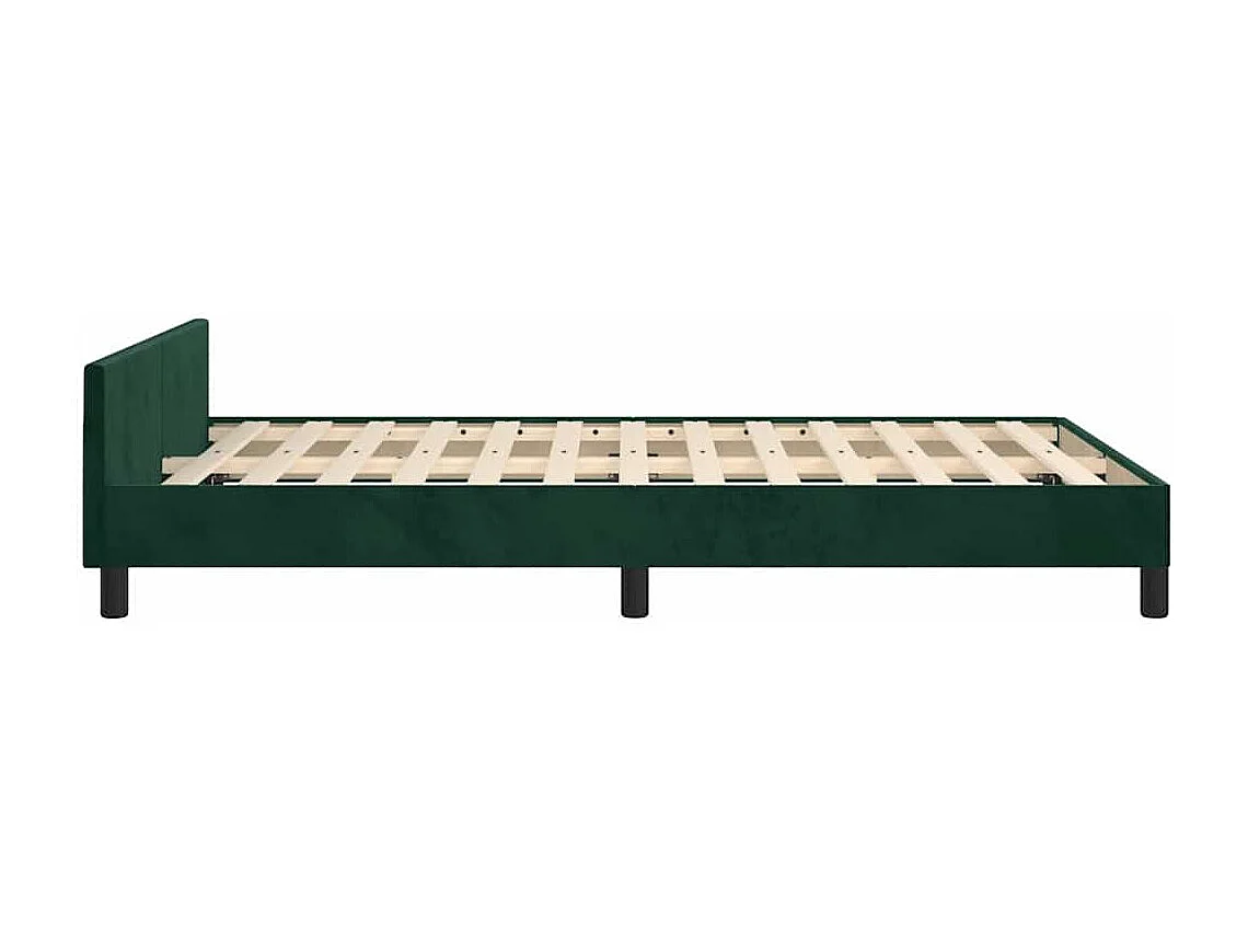 Estrutura de cama sem colchão verde escuro 120x190 cm Veludo