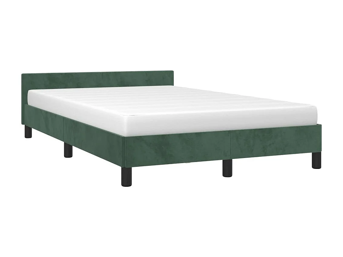 Cadre de lit sans matelas vert foncé 120x190 cm velours