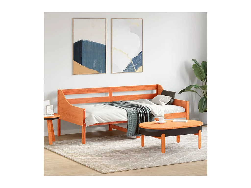 Lit de jour sans matelas cire marron 75x190 cm pin massif