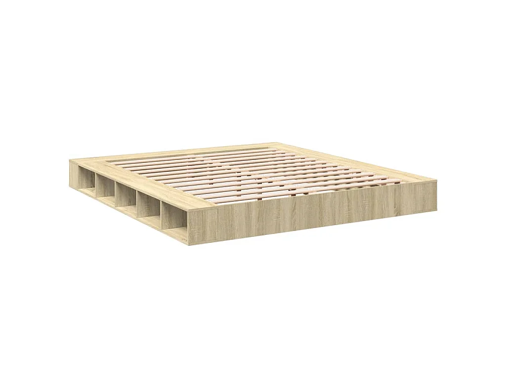 Cadre de lit sans matelas chêne sonoma 200x200 cm