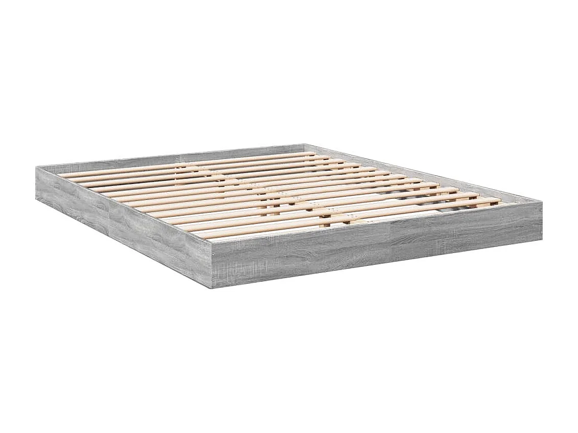 Cadre de lit sans matelas sonoma gris 160x200cm bois ingénierie