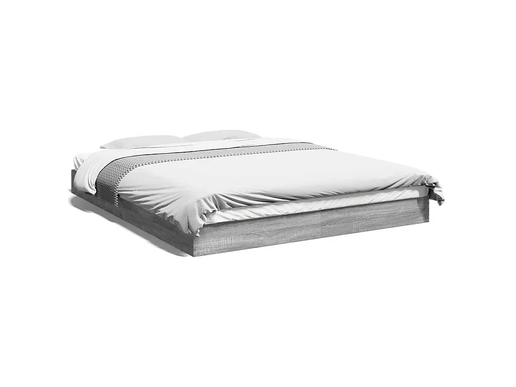 Bedframe zonder matras 160x200 cm spaanplaat grijs Sonoma