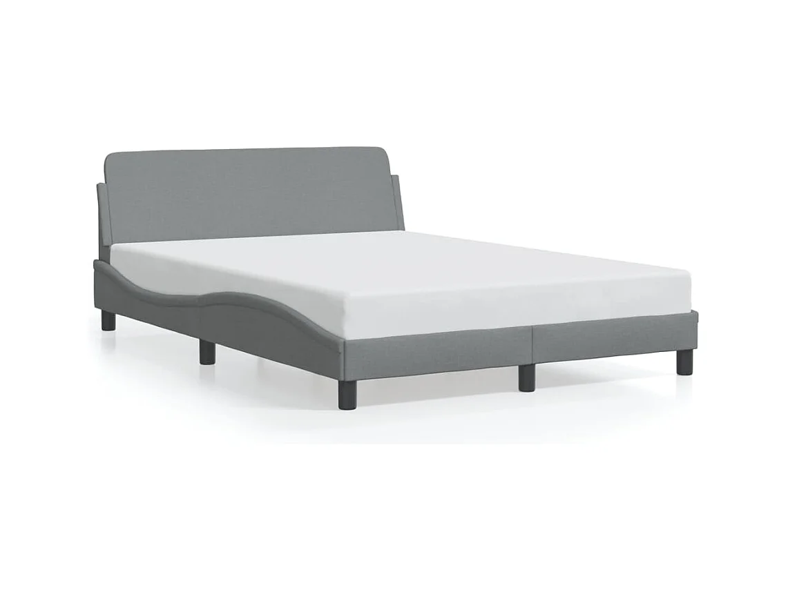 Cadre de lit sans matelas gris clair 140x200 cm tissu