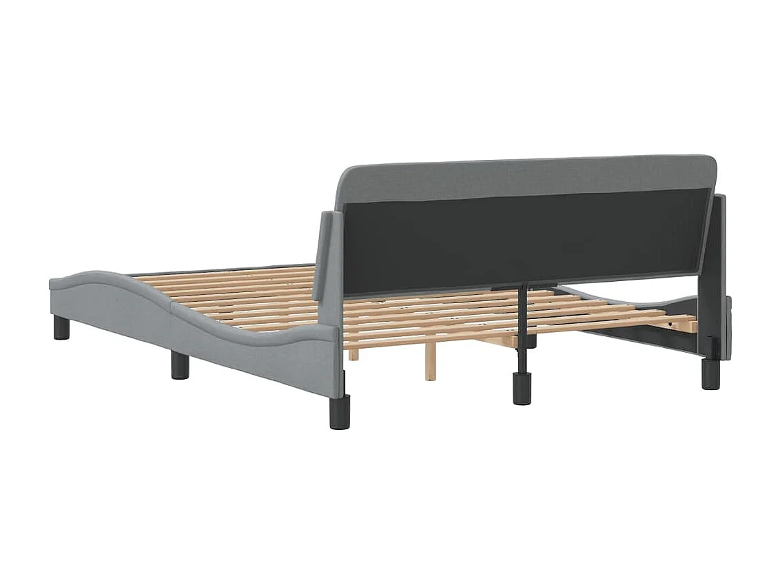 Bettgestell "Dover" Hellgrau 140x200 cm Stoff