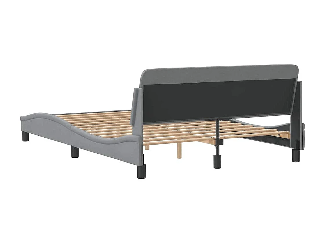 Cadre de lit Dover gris clair 140x200 cm tissu