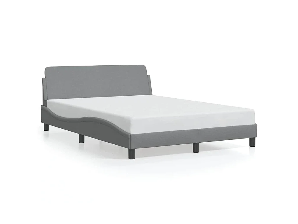 Estructura de cama Dover tela gris claro 140x200 cm