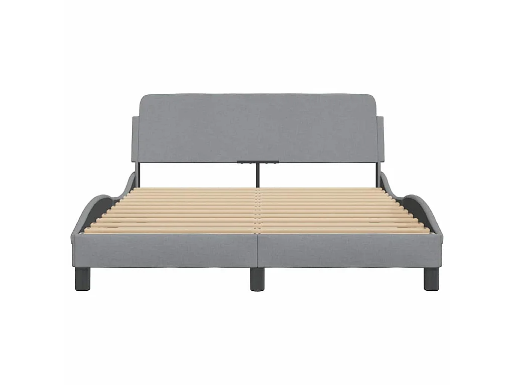 Estructura de cama Dover tela gris claro 140x200 cm