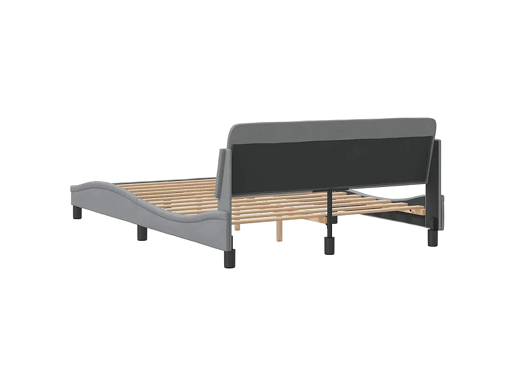 Estructura de cama Dover tela gris claro 140x200 cm