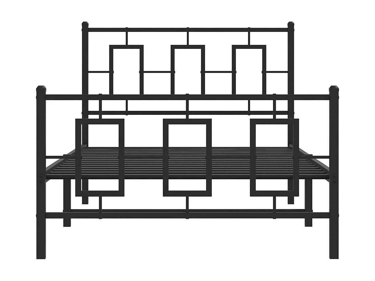 Bedframe met hoofd- en voeteneinde metaal zwart 100x190 cm