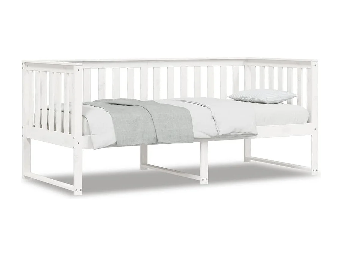 Slaapbank zonder matras 90x190 cm massief grenenhout wit