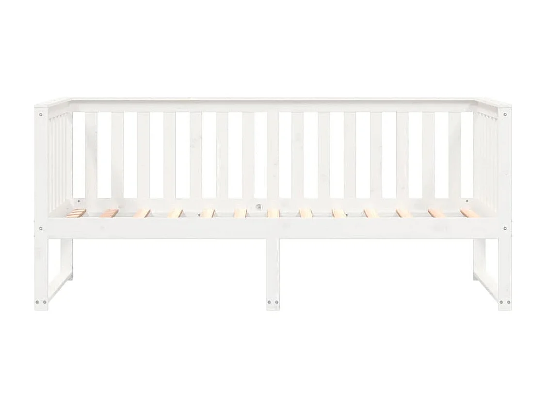 Slaapbank zonder matras 90x190 cm massief grenenhout wit