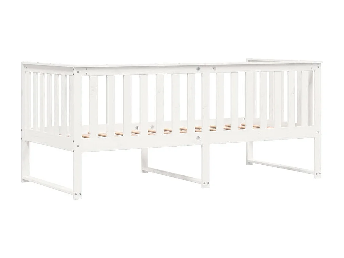 Slaapbank zonder matras 90x190 cm massief grenenhout wit