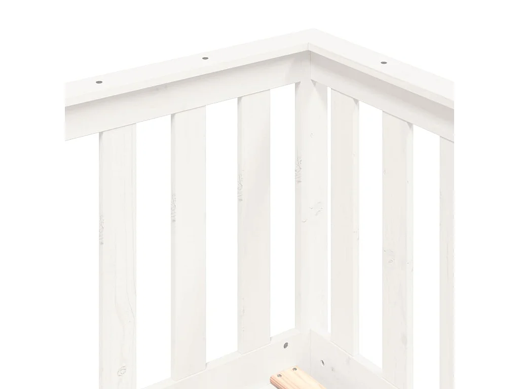 Slaapbank zonder matras 90x190 cm massief grenenhout wit