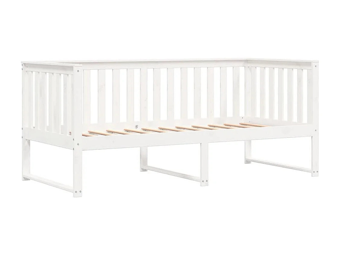 Lit de jour sans matelas blanc 90x190 cm bois de pin massif
