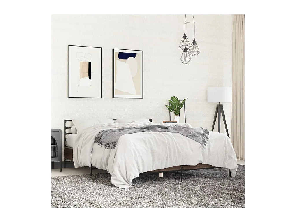 Cadre de lit sans matelas chêne marron 150x200 cm