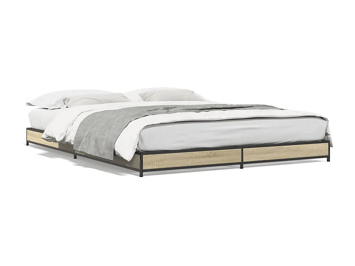 Cadre de lit sans matelas chêne sonoma 120x190 cm