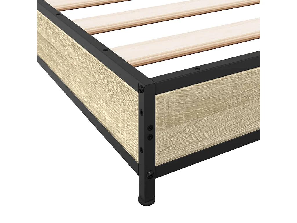 Cadre de lit sans matelas chêne sonoma 120x190 cm