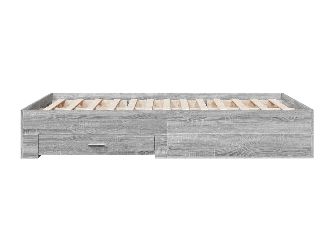 Cadre de lit avec tiroirs sans matelas sonoma gris 120x190 cm