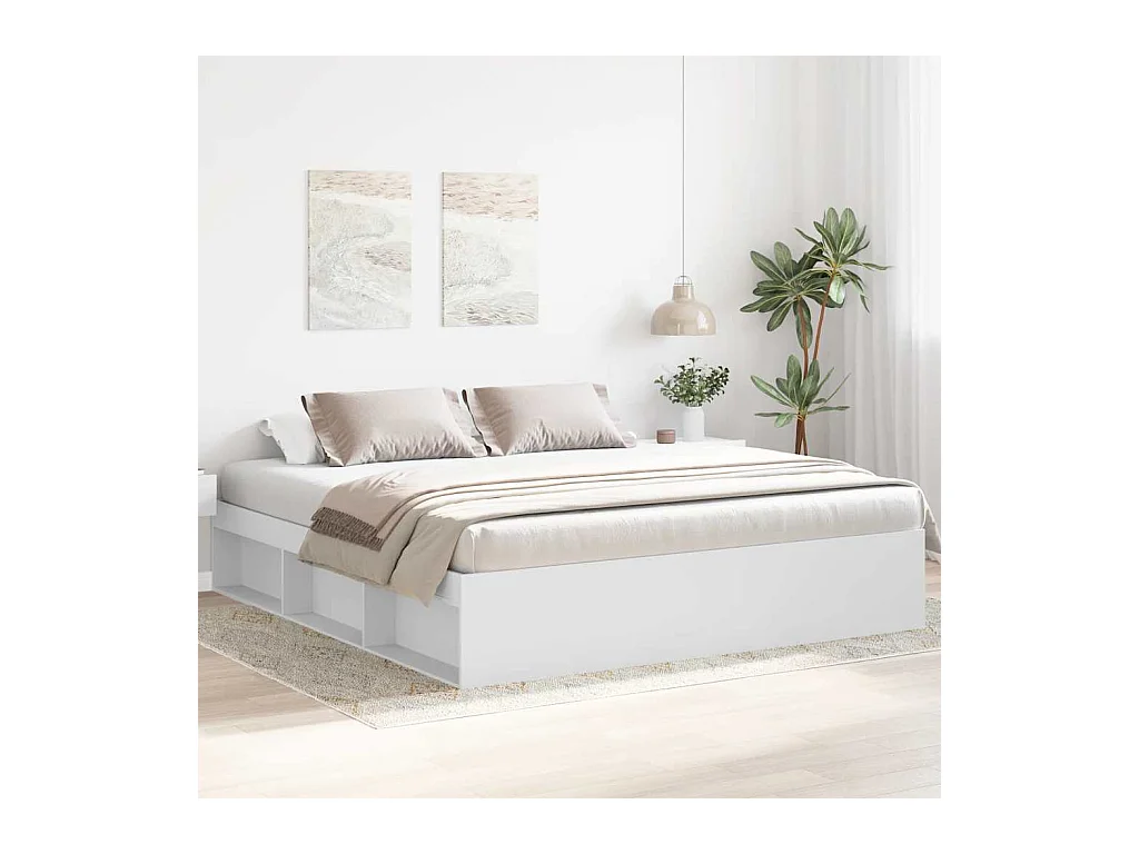 Cadre de lit sans matelas blanc 180x200 cm