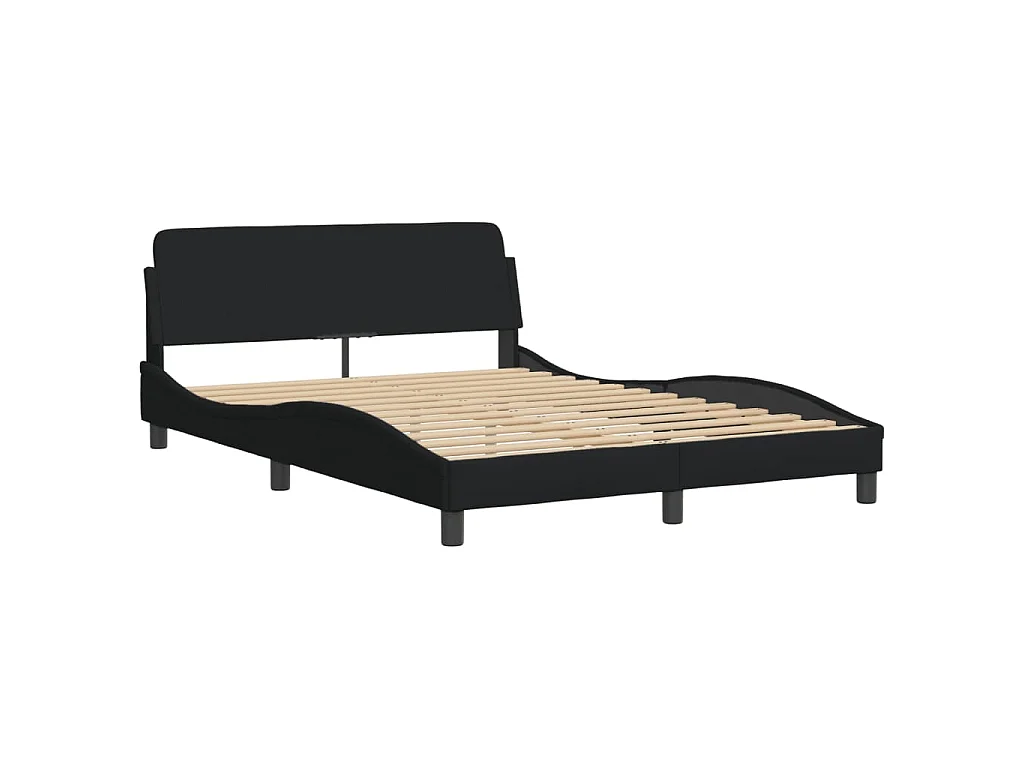 Bedframe met LED zonder matras "Hvar" 140x190 cm stof zwart