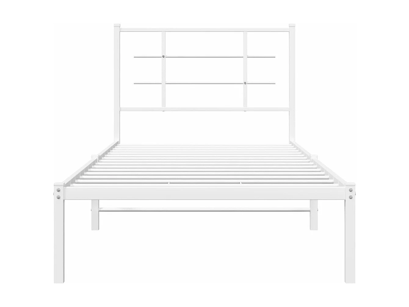 Bettgestell mit Kopfteil Metall Weiß 90x200 cm