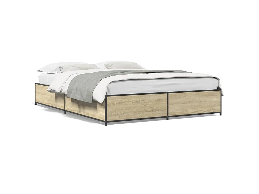 Cadre de lit sans matelas chêne sonoma 120x200 cm