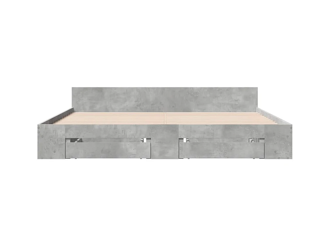 Bedframe met lades bewerkt hout betongrijs 180x200 cm