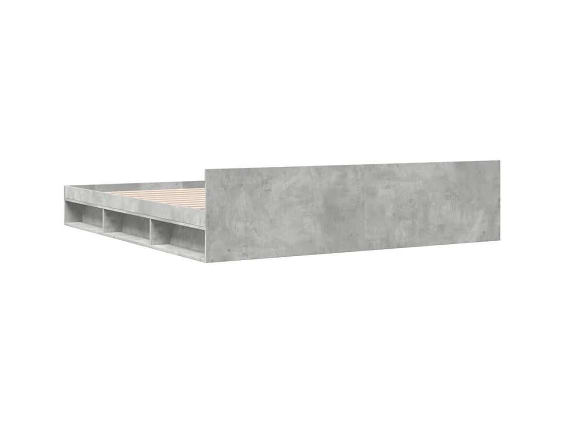 Bedframe met lades bewerkt hout betongrijs 180x200 cm
