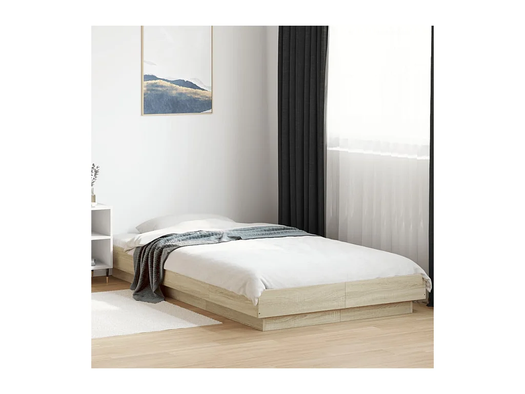 Cadre de lit avec lumières LED sans matelas 75x190 cm