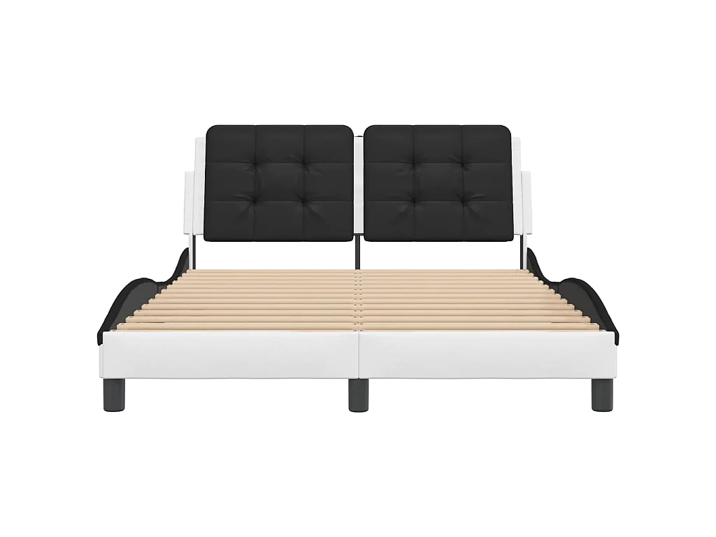 Bedframe met LED zonder matras "Zadar" wit en zwart 120x200 cm