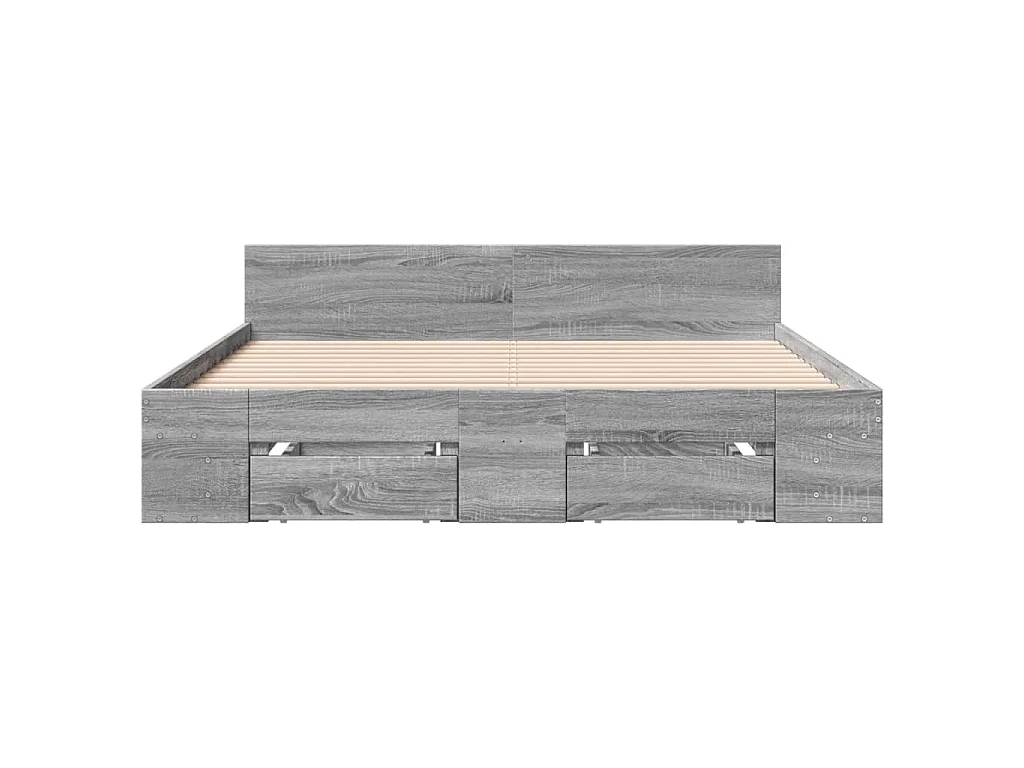 Bedframe met lades bewerkt hout grijs sonoma eiken 140x190 cm