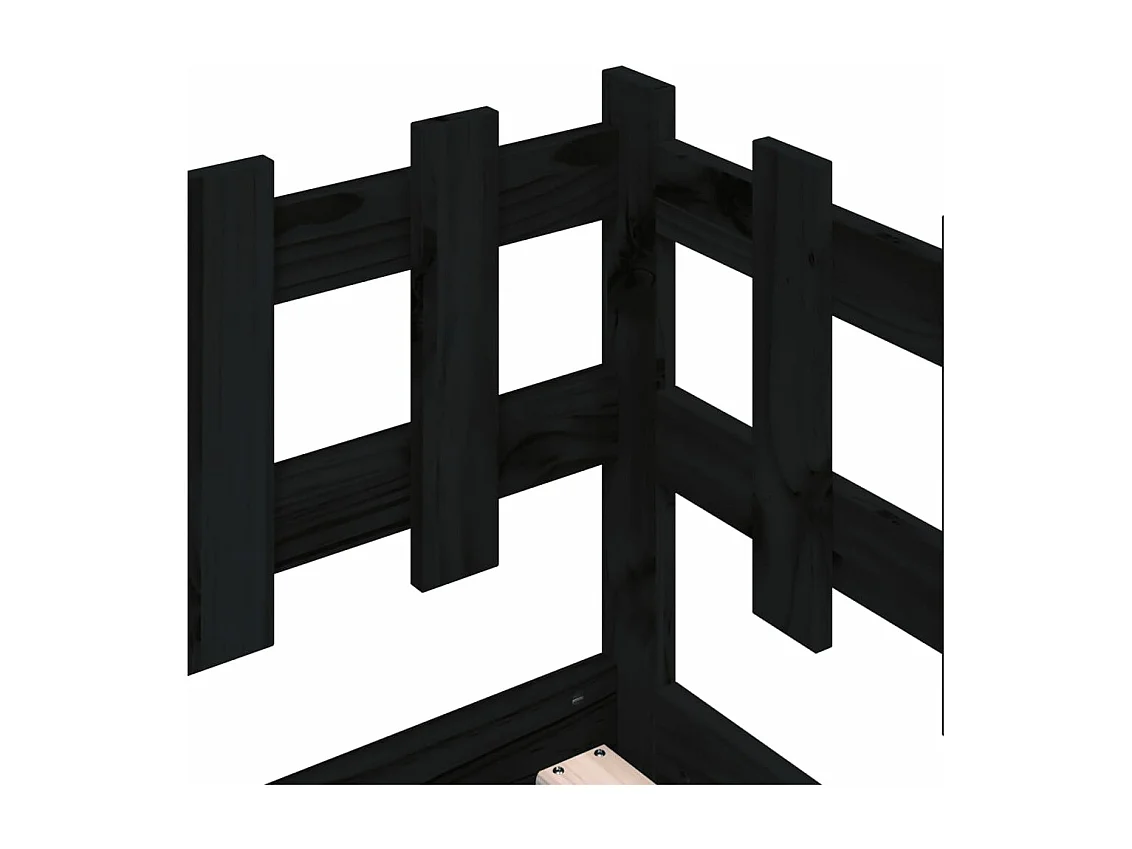 Lit de jour sans matelas noir 80x200 cm bois de pin massif