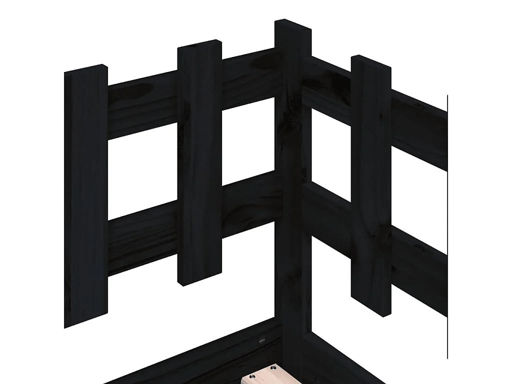 Lit de jour sans matelas noir 80x200 cm bois de pin massif