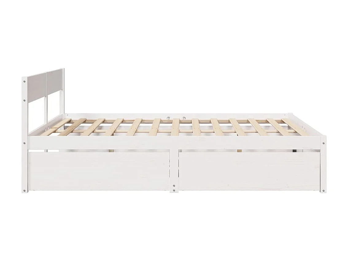 Massivholzbett ohne Matratze Weiß 180x200 cm Kiefernholz