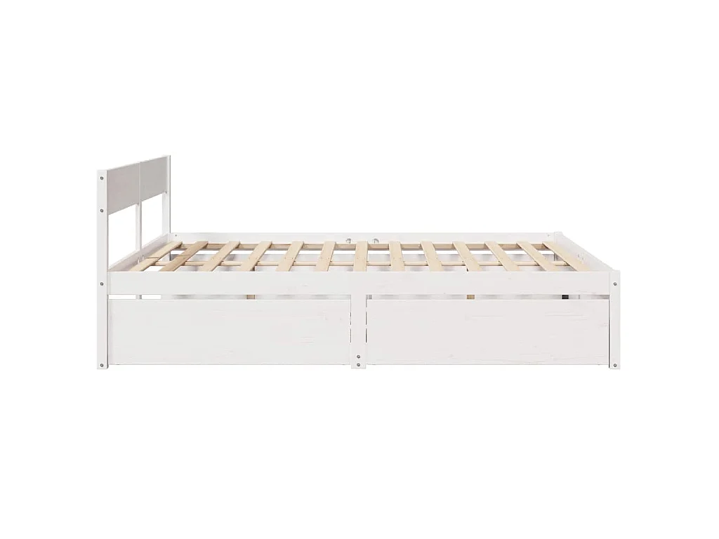 Bedframe zonder matras massief grenenhout wit 180x200 cm