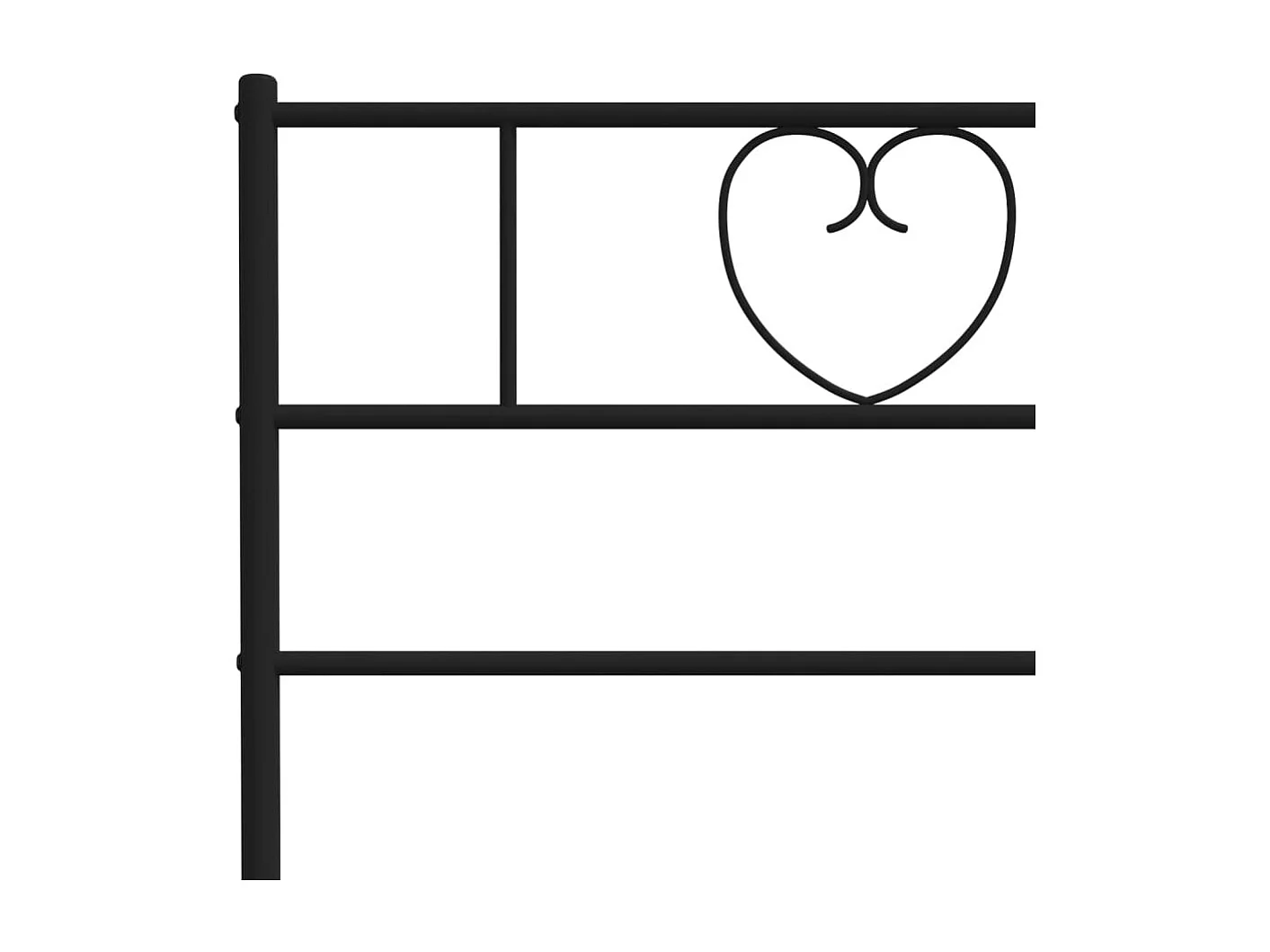 Cadre de lit métal sans matelas avec tête de lit noir 90x190 cm